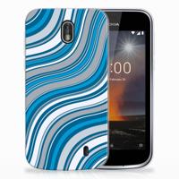 Nokia 1 | TPU bumper | Waves Blue - thumbnail
