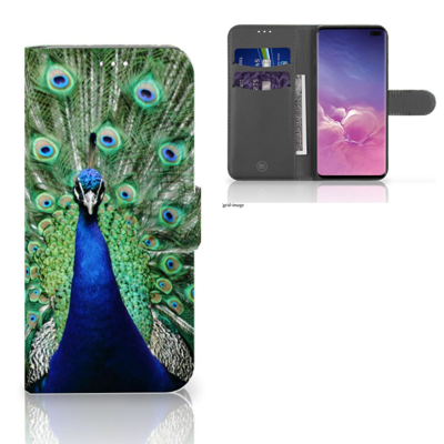 Samsung Galaxy S10 Plus | Telefoonhoesje | Met pasjeshouder | Pauw