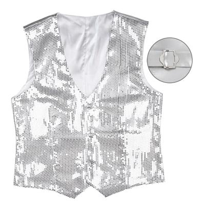 Glittervest zilver man