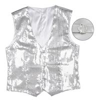 Glittervest zilver man - thumbnail