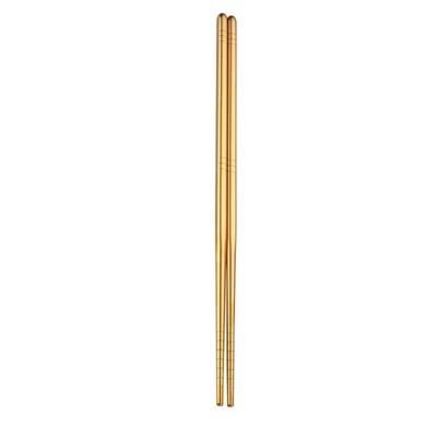 1 paar RVS servies kleurrijke herbruikbare metalen stokjes vaatwerk lengte: 23cm (goud)