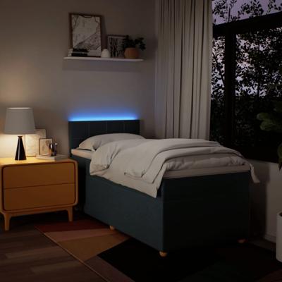 Boxspring met matras stof blauw 80x200 cm - thumbnail