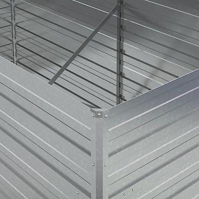 Plantenbak verhoogd 160x80x77 cm gegalvaniseerd staal zilver - thumbnail