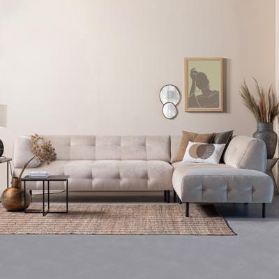 WOOOD Hoekbank 'Lloyd' Rechts, Velvet, kleur Sea Salt