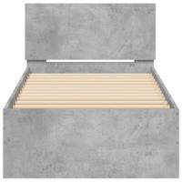 Bedframe met hoofdeinde en LED betongrijs 140x200 cm - thumbnail