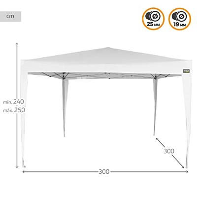 Tuinhuisje Aktive 300 x 250 x 300 cm Staal Wit Plastic