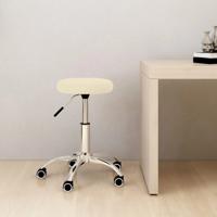 Bureaustoel crmekleurig fluweel - thumbnail