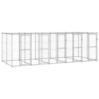 Hondenkennel met dak 12,1 m² gegalvaniseerd staal - thumbnail
