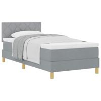 Boxspringbed met matras met matras Lichtgrijs 90 x 200 cm Stof - thumbnail