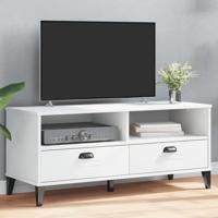 Tv-meubel VIKEN bewerkt hout wit - thumbnail