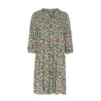 Paprika gebloemde jurk groen/roze - thumbnail
