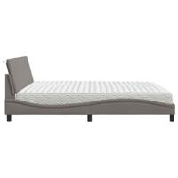 Bed met matras "Hanko" stof taupe 200x200 cm - thumbnail