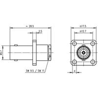 Telegärtner 100023396 100023396 BNC-connector Bus, inbouw 50 Ω 1 stuk(s) - thumbnail