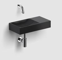 Clou Vale fonteinen keramiek fontein 38x19x7cm zonder kraangat rechts Zwart mat CL/03.30161.R - thumbnail