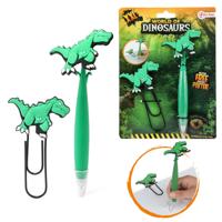 Toi-Toys Dinosaurus mega paperclip met pen - thumbnail
