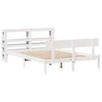 Bedframe zonder matras massief grenenhout wit 140x200 cm - thumbnail