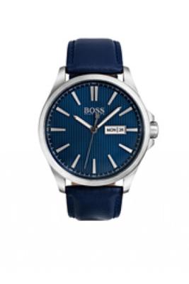 Horlogeband Hugo Boss HB-301-1-14-2958 Leder Blauw 22mm Horlogeband Hugo Boss HB-301-1-14-2958 Leder Blauw 22mm