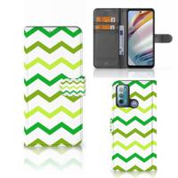 Motorola Moto G60 | Telefoon Hoesje | Zigzag Groen - thumbnail
