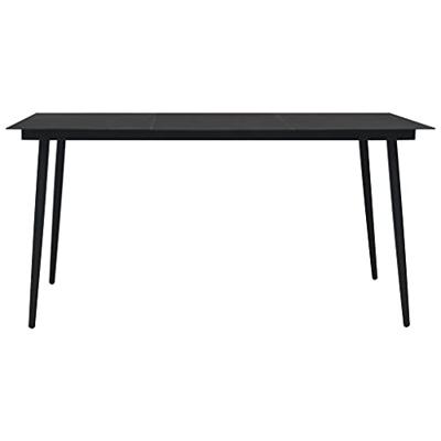 VidaXL Tuintafel 150x80x74 cm staal en glas zwart VidaXL Tuintafel 150x80x74 cm staal en glas zwart