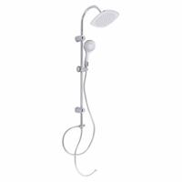 TENERIFFA hoofddouche set, chroom-wit grote wellness-hoofddouche (20,5 x 20,5 cm) met antikalk nozzles handdouche met 5 functies en antikalk nozzles handdouche: Ø ca. 12 cm metalen douchestang - thumbnail