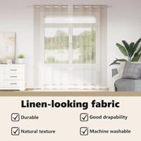 VidaXL Voile gordijn met gordijnen 2 pcs zand 260 x 140 cm polyester - thumbnail