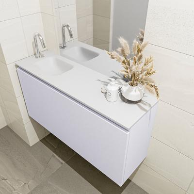 MONDIAZ OLAN 100cm toiletmeubel cale. LEX wastafel talc links 1 kraangat