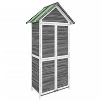 VidaXL Tuinschuur 89x52,5x175 cm massief grenenhout grijs - thumbnail