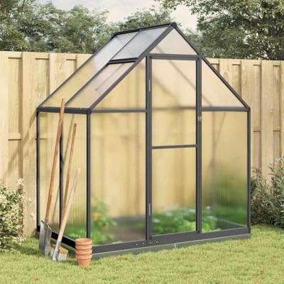VidaXL Tuinkas met basisframe 169x114x202 cm aluminium antracietkleur