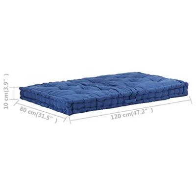 VidaXL Palletvloerkussen 120x80x10 cm katoen lichtblauw