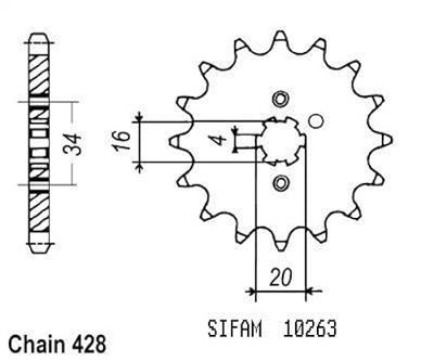ESJOT Sprocket 428 15z standard