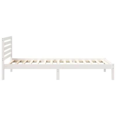 Bedframe met hoofdeinde Wit 80 x 210 cm Massief grenenhout Bedframe met hoofdeinde Wit 80 x 210 cm Massief grenenhout