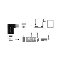 LogiLink USB 3.2 Gen 1 (USB 3.0) Adapter [1x USB 3.2 Gen 1 bus A (USB 3.0) - 1x USB 3.2 Gen 1 stekker C (USB 3.0)] AU0055 90° haaks naar rechts - thumbnail