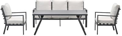 Sergio Loungedining sofa set 4-delig carbon black/desert sand Garden Impressions - Garden impressions Sergio Loungedining sofa set 4-delig carbon black/desert sand Garden Impressions - Garden impressions