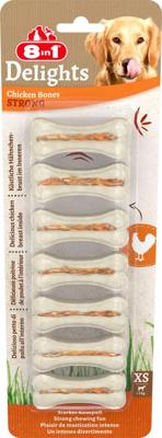 8in1 Delights Strong chicken bones XS hondensnacks 6 verpakkingen