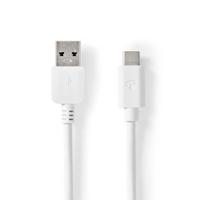 Nedis USB-Kabel | USB 3.2 Gen 1 | USB-A Male | USB-C Male | 60 W | 5 Gbps | Vernikkeld | 1.00 m | Rond | PVC | Wit | Doos - CCGW61600WT10 - thumbnail