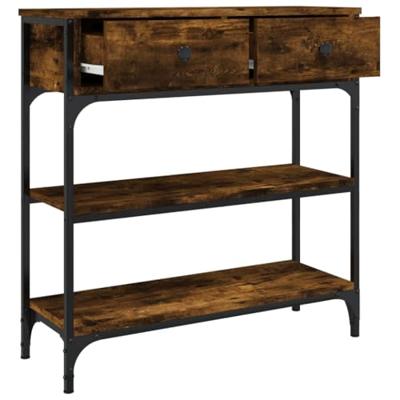 Wandtafel 72,5x25x75 cm bewerkt hout gerookt eikenkleurig