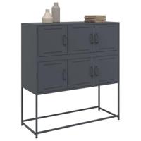 Dressoir 100,5x39x107 cm koudgewalst staal antracietkleurig - thumbnail