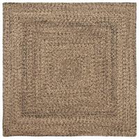 Tapijt Naturel en zwart 160 x 160 cm Jute - thumbnail