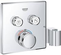 Grohe SmartControl Inbouwthermostaat - 3 knoppen - handdouchehouder - vierkant - chroom 29125000 - thumbnail