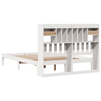 Bed met boekenkast zonder matras grenenhout wit 150x200 cm - thumbnail