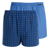 2-Pack heren wijde boxershort katoen woven - Losse blauwe 100% katoenen boxershorts - thumbnail
