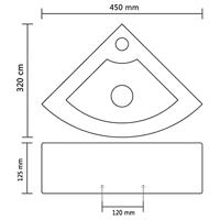 Wastafel met overloop 45x32x12,5 cm keramiek zilverkleurig - thumbnail