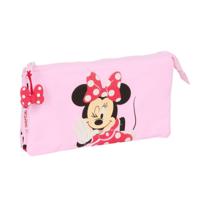 Pennenetui met 3 vakken Minnie Mouse Naive Roze 22 x 12 x 3 cm - thumbnail