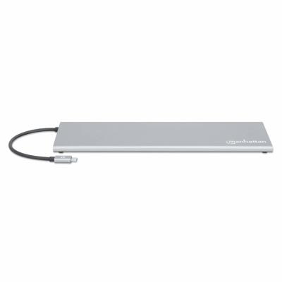 Manhattan 130578 USB-C dockingstation Geschikt voor merk (dockingstation): Universeel Incl. laadfunctie, Geïntegreerde kaartlezer, USB-C Power Delivery - thumbnail