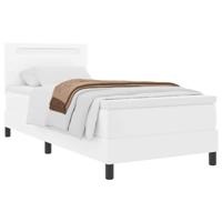 Bedframe met matras met matras Wit 90 x 190 cm Kunstleer - thumbnail