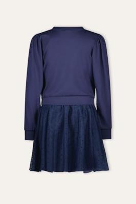 B.Nosy winter sweat jurk meisjes - navy blauw - Dasha - mesh rok