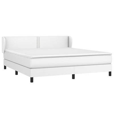 Boxspring met matras kunstleer wit 180x200 cm - thumbnail