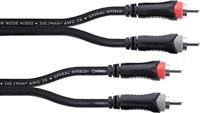 Cordial 14837 Jackplug / Cinch Audio Aansluitkabel [2x Cinch-stekker - 2x Cinch-stekker] 3 m Zwart PVC-mantel, Tweelingkabel - thumbnail