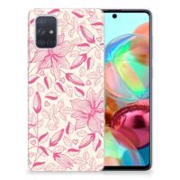 Samsung Galaxy A71 | TPU Case | Pink Flowers - thumbnail