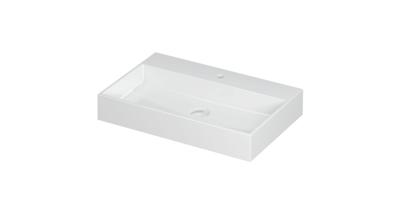 Wastafel United Porselein met 1 kraangat incl. porseleinen click plug en verborgen overloop systeem 70 cm x 45 cm x 11 cm Glans wit 0206031 Wastafel United Porselein met 1 kraangat incl. porseleinen click plug en verborgen overloop systeem 70 cm x 45 cm x 11 cm Glans wit 0206031